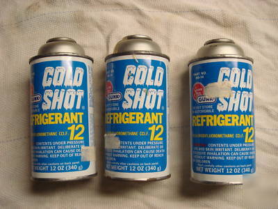 Cold shot r-12 r 12 refrigerant three (3) 12OZ cans 