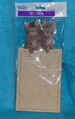 M 100 sheet tabby kitten note pad from the paws of ... 