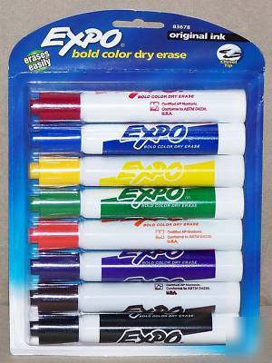 Expo bold color dry erase markers 8 colors chisel tip