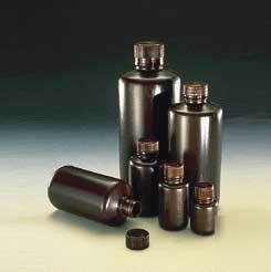 Nalge nunc boston round bottles, amber, high: 2004-0032
