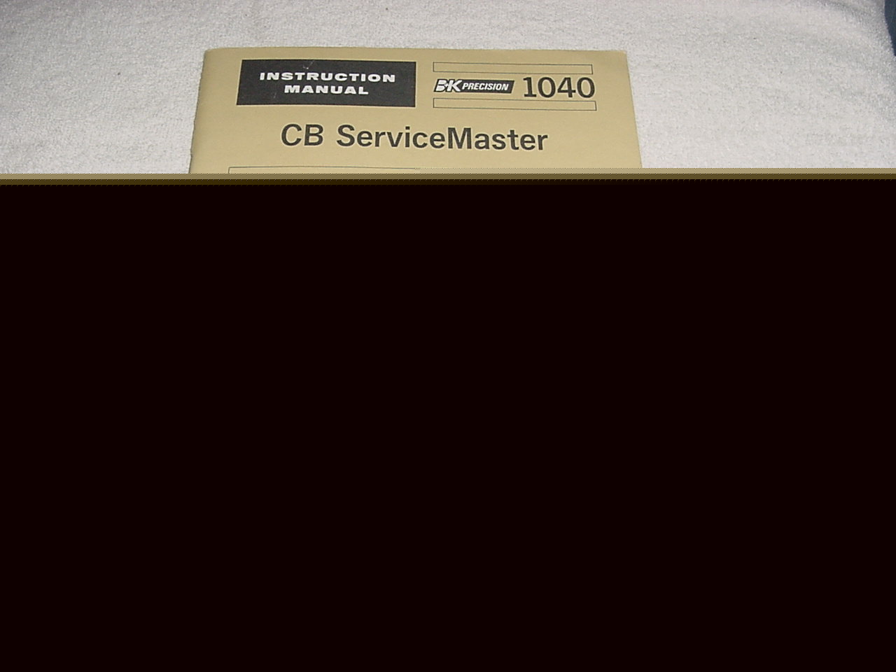 B & k cb service master- 1040 - manual and docs on cd