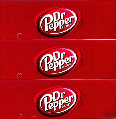 Dr pepper large size 3 same title vending flavor labels