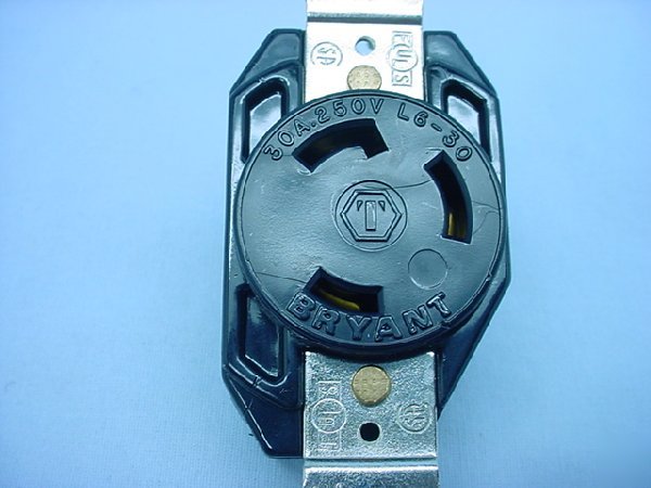 Hubbell bryant L6-30 locking receptacle outlet 30A 250V