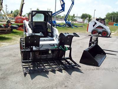 New bobcat S150 loader, 2005,w/ brand grapple & forks