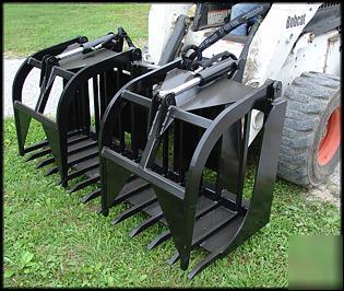 New skid steer grapple fork attachment fits bobcat cat