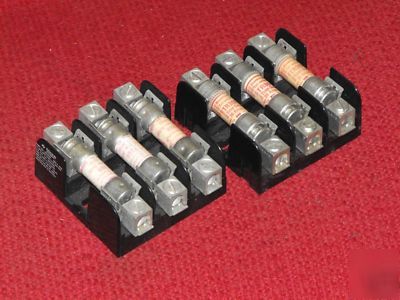 Gould fuse holder - #20308 & 3 shawmut fuses - 2 sets
