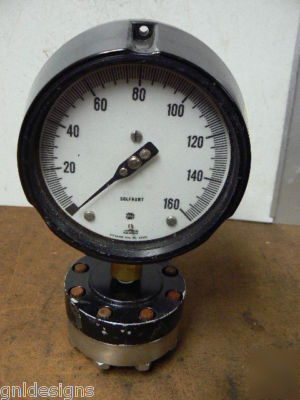 U.s.gauge 150010 solfrunt 0-160 psi bronze 1980 w/seal 