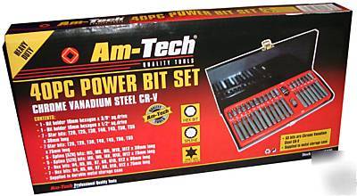 40PC power bit set(spline)**crv*metal case*lowest price