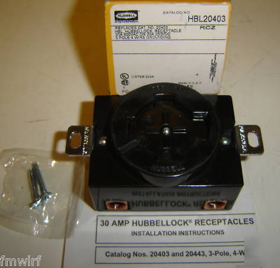 Hubbellock HBL20403 receptacle 30A hubbell HBL21415B