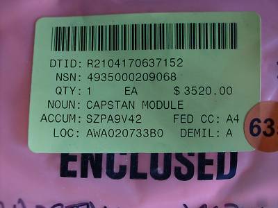 New capstan module $3,520 value - highest quality - 