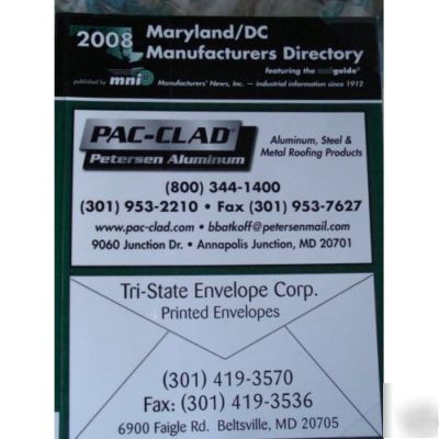 U.s. manufacturers directories & databases maryland