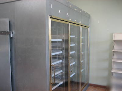 7X8 walk in cooler, refrig. w/dispay shelves,compressor