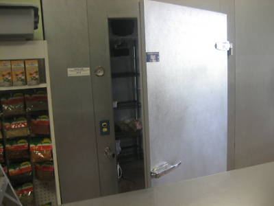 7X8 walk in cooler, refrig. w/dispay shelves,compressor