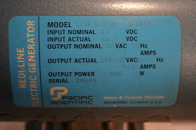 Redi-line generator / power inverter DA12A 500 12V dc