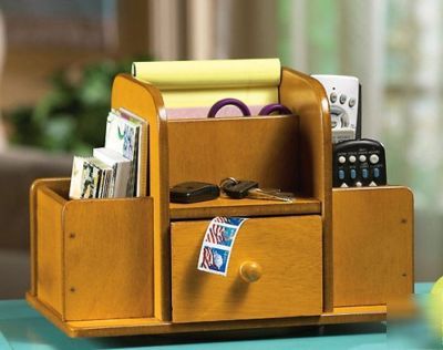 Revolving tabletop desk organizer