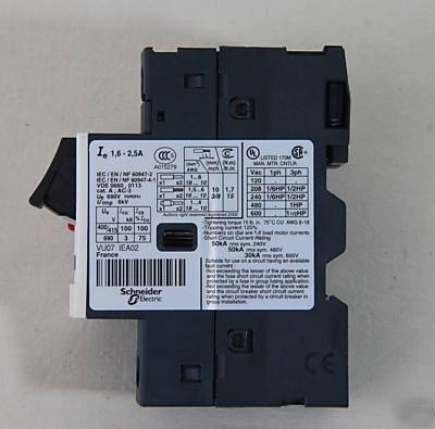 Telemecanique manual motor starter GV2ME07 1.6-2.5A 3PH