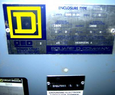 Square d 1600A dc circuit breaker + qed switchboard
