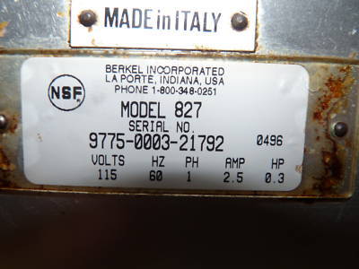 Berkel model 827 deli meat cheese slicer used kansas kc