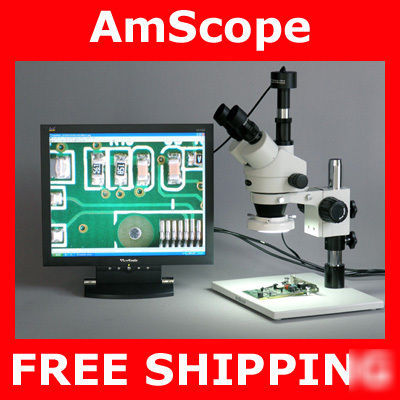 3.5X-90X inspection microscope+ 1.3M usb camera & light