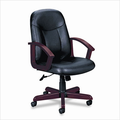 VL800 manager swivel/tilt chair black leather/mahogany