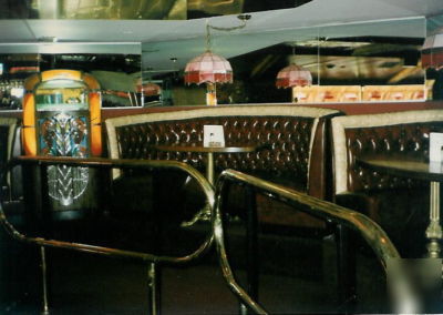 Candy cane brass service rail - floor to bar top
