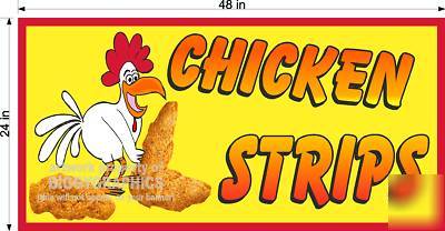 New 2' x 4' vinyl banner chicken strips full color 