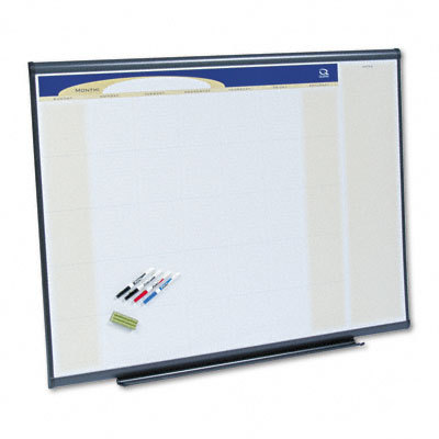 Prestige total erase calendar, gray aluminum frame