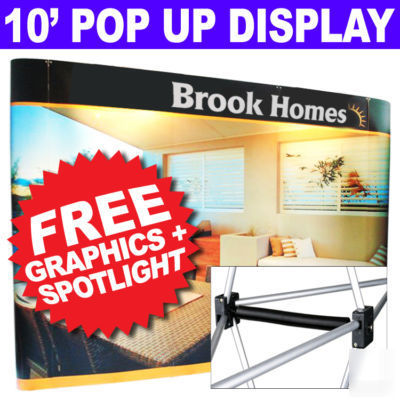 10' pop-up trade show display booth kiosk + free prints