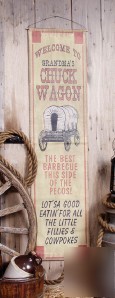 New giant grandma's chuck wagon western bbq wall canvas 