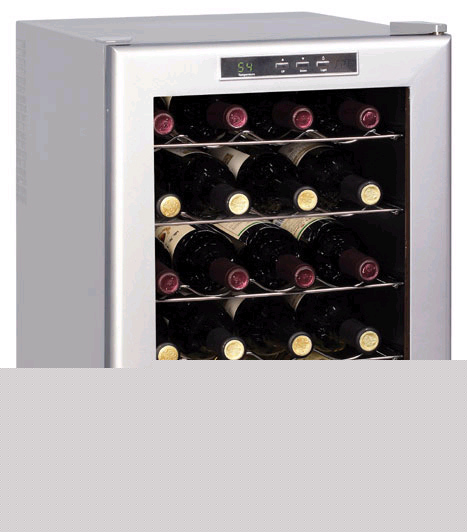 Stainless steel, 20 bottle wine cooler - refrigerator