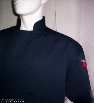Coat chef jacket xs s m l xl 2X 3X 4X navy blue ss