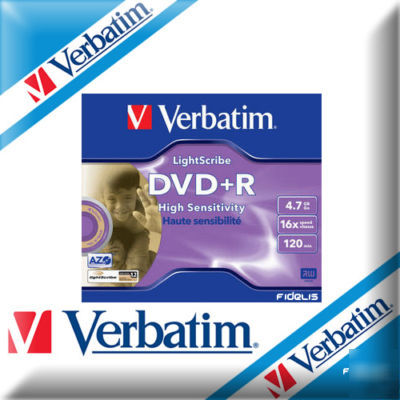 5 verbatim dvd+r lightscribe V1.2 discs 43575