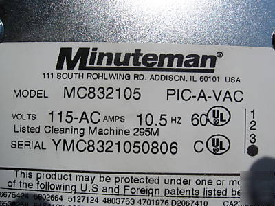  commercial 10 gallon minutemanwet dry VAC105 cfm 