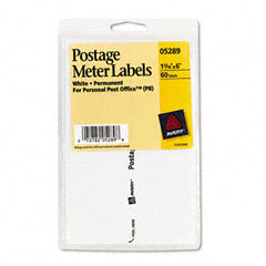 Postage meter labels, 6 X1-13/16 , white, 60/pack AVE05