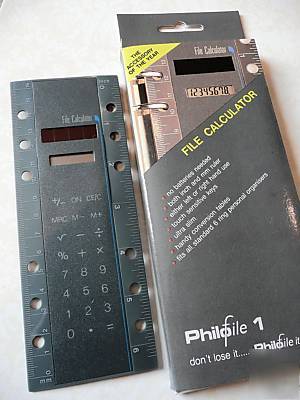 6-ring calculator fits personal size filofax organisers