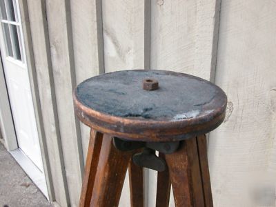 Antique wooden surveyors tripod construction photo