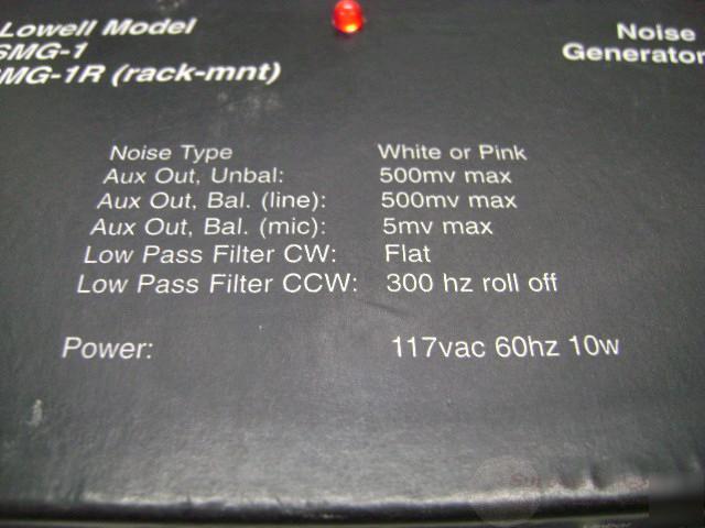 Lowell smg-1 smg-1R noise generator