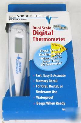 Lumiscope dual scale flexible tip digital thermometer