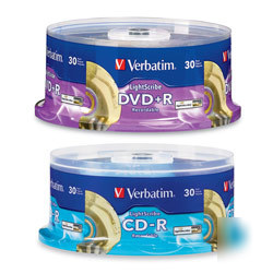 New verbatim lightscribe 52X cd-r/16X dvd-r media bu...