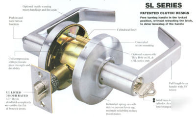  cal royal sl-00 entrance lockset US26D finish