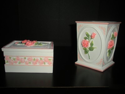Perfect in pink roses two piece desk or vanity set