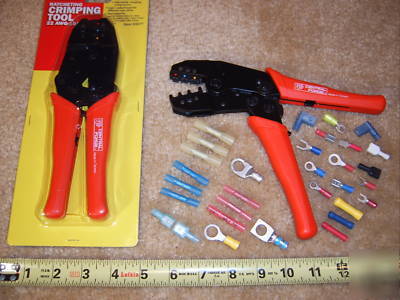 Ratcheting wire terminal crimper tool aircraft electric