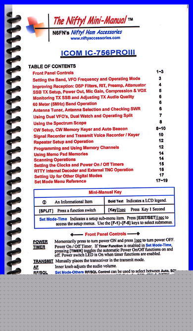 Icom ic-756PROIII quick reference guide