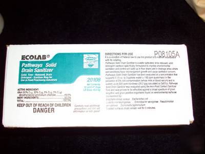 New case 12 ecolab pathways solid floor drain sanitizer