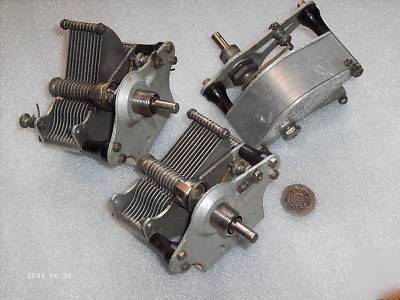 3 x variable air spaced capacitor #4 wilkins & wright