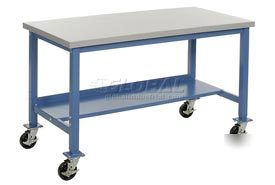72X 30 esd square edge packaging bench with caster kit