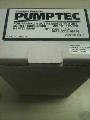 Electronic well pump saver {pump tec by franklin }