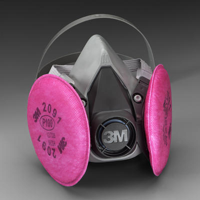 New 3M 6291 respirator half mask & 2 filters P100 kit 