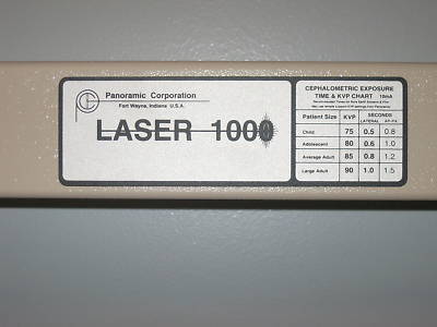 Pc-1000 / laser 1000, panoramic dental x-ray, 2002