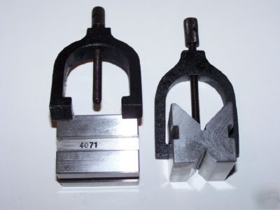 Set of v blocks with clamps 1.985 long x 1.47 x 1.47